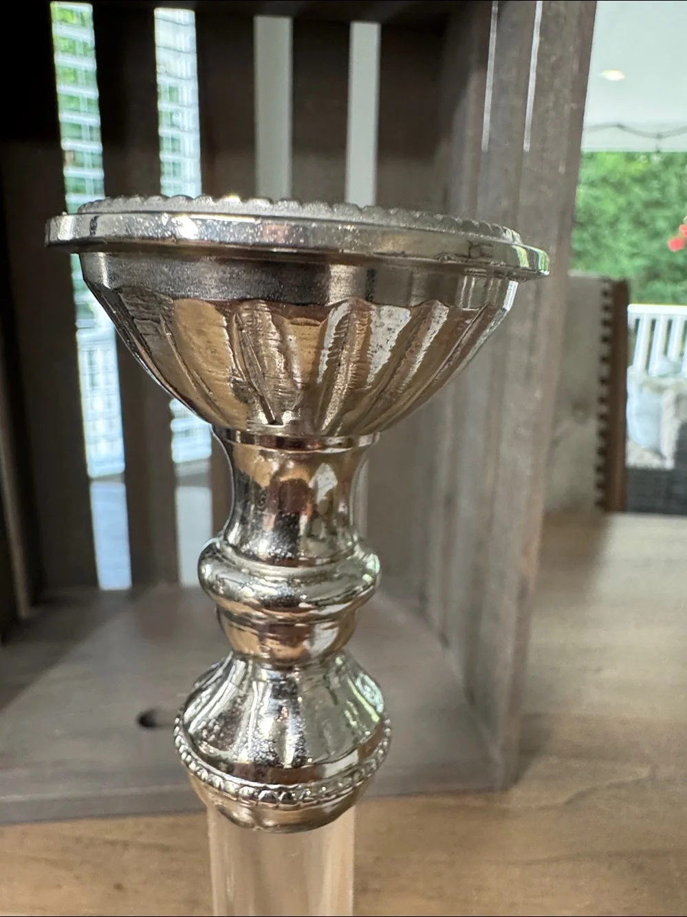 Corinthian Style Silver-Plated Candlesticks, set of 2